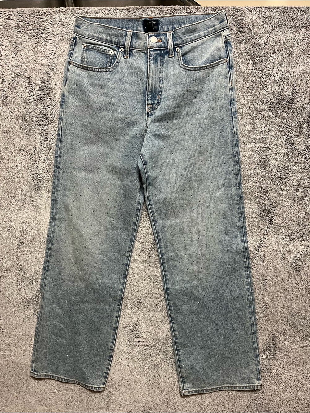 J. Crew women’s size 27 rhinestone full length slim wide leg jeans - Picture 1 of 8